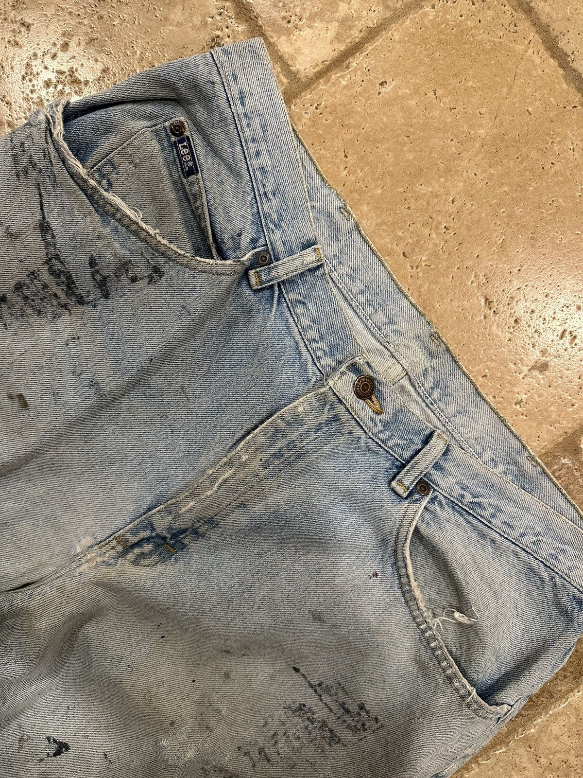Lee Vintage Lee Painter Blue Denim Thrashed / Distressed Jeans Size US 36 / EU 52 - 10 Thumbnail