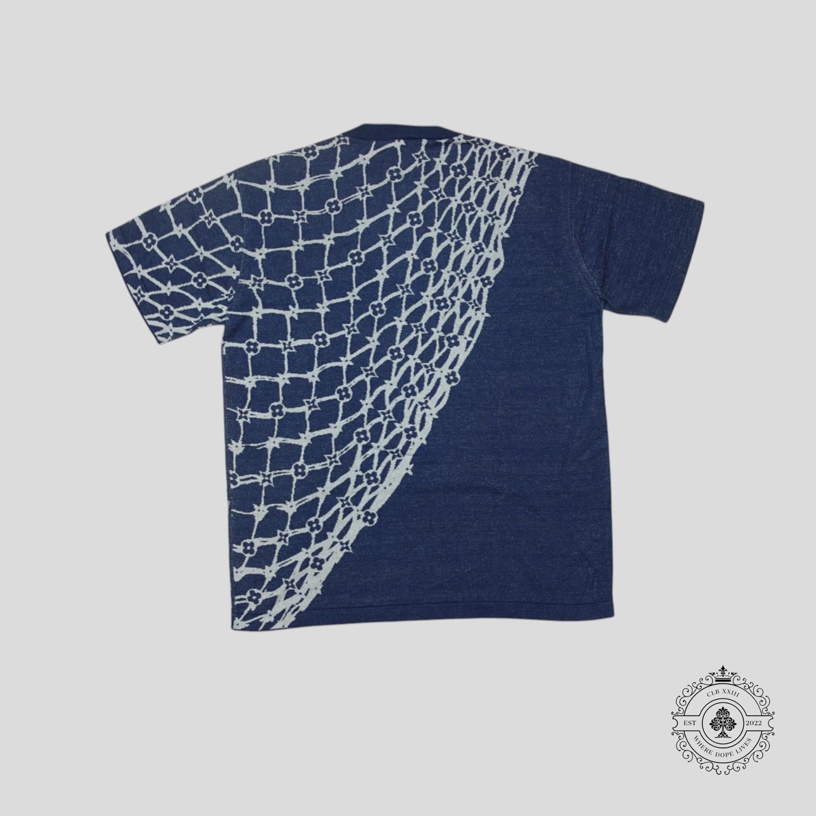 Louis Vuitton Louis Vuitton Monogram Fishnet Short Sleeve Shirt in Blue Size ONE SIZE - 2 Thumbnail