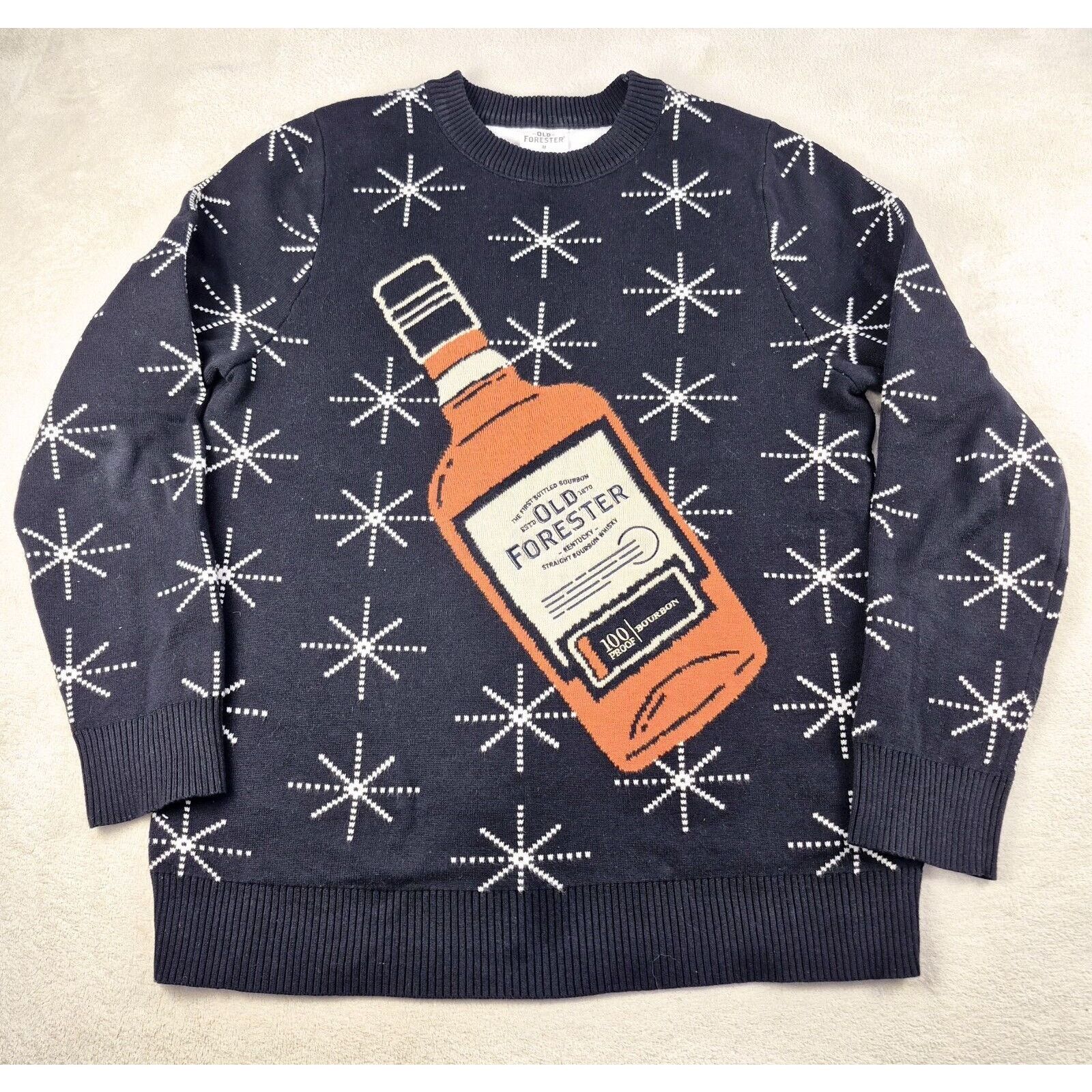 (+)PEOPLE Old Forester Bourbon Ugly Christmas Sweater Blue Orange MED Size US M / EU 48-50 / 2 - 1 Thumbnail