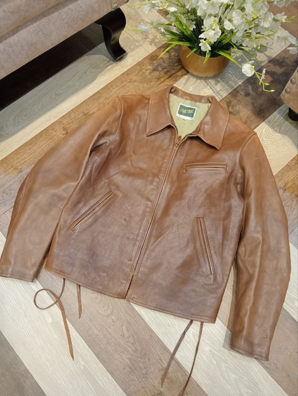 The Flat Head THE FLAT HEAD SINGLE RIDER HORSE LEATHER JACKET - SIZE 44 Size US XL / EU 56 / 4 - 4 Thumbnail
