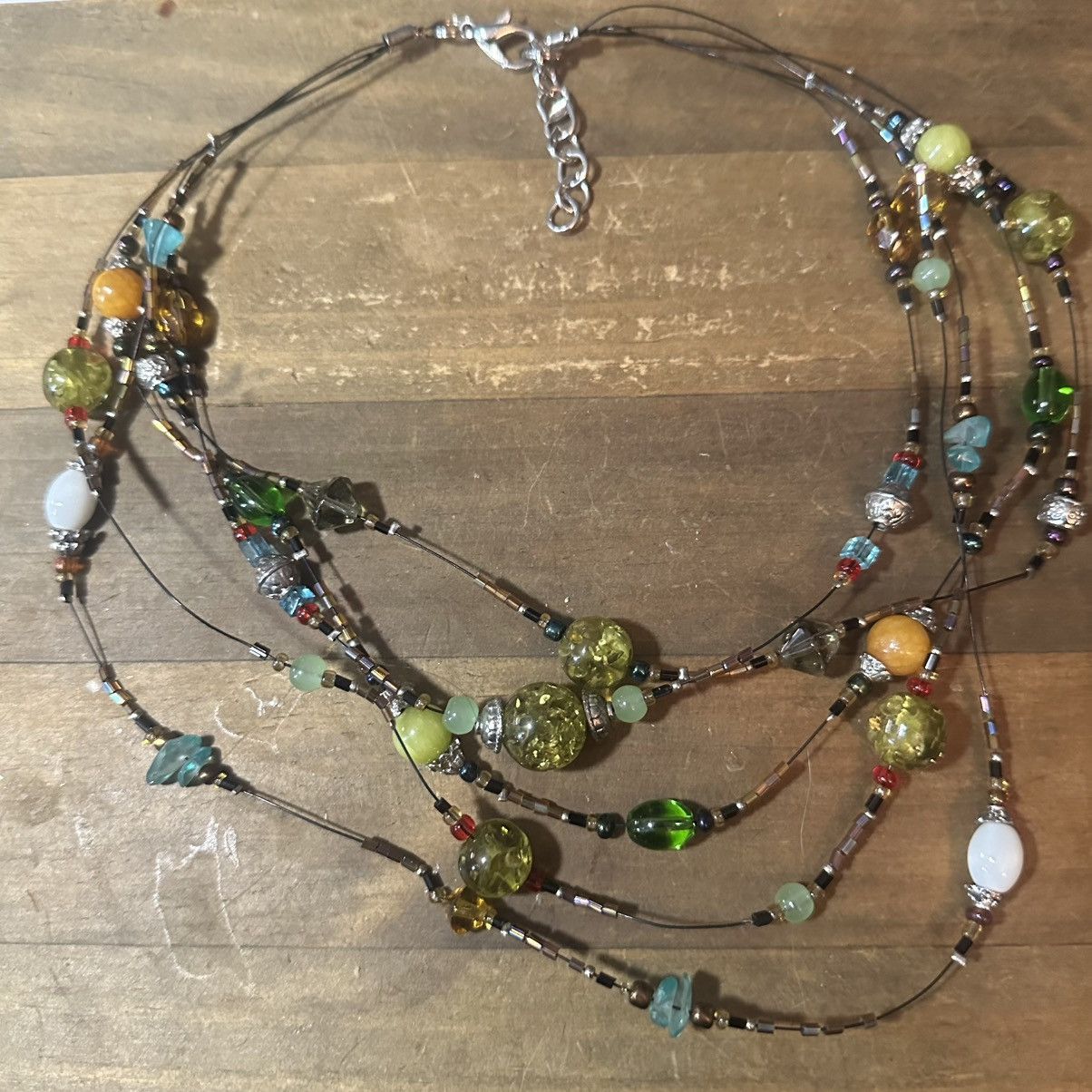 Other Multi strand multicolor art glass station bead necklace Size ONE SIZE - 2 Thumbnail