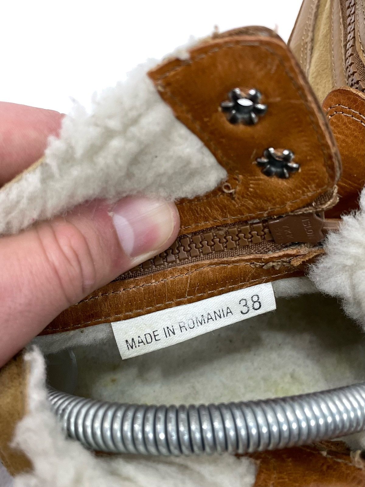 Burberry Burberry Archive Shearling-Lined Leather High-Top Sneakers Size US 8 / IT 38 - 15 Thumbnail