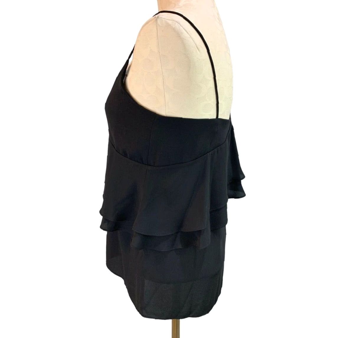 J.Crew J.Crew Blouse Tall Women's 4T Black Spaghetti Strap Ruffle Bodice Size S / US 4 / IT 40 - 4 Thumbnail