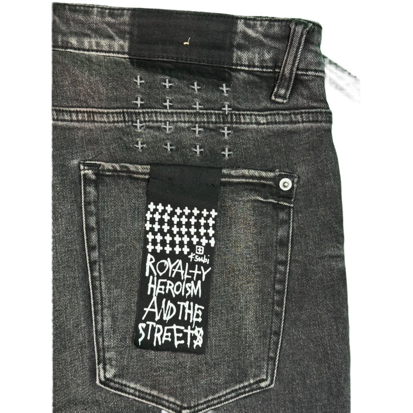 Ksubi Ksubi Light Wash Multi Patch Black Jeans Size US 36 / EU 52 - 5 Thumbnail