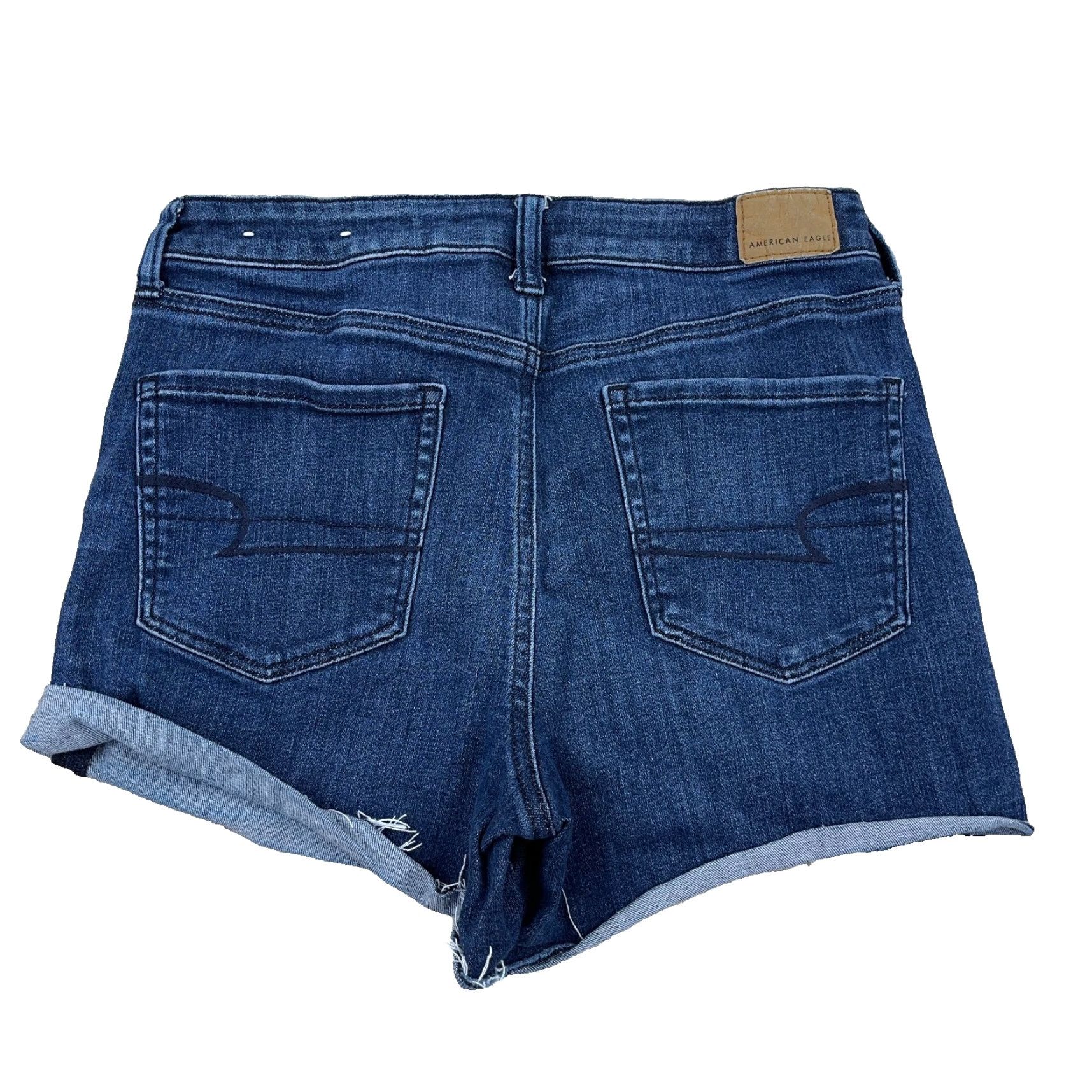 American Eagle Outfitters American Eagle Shorts Women 9 High Rise Cut Off Shortie Dark Jean Jorts Raw Hem Size 30" / US 8 / IT 44 - 2 Thumbnail