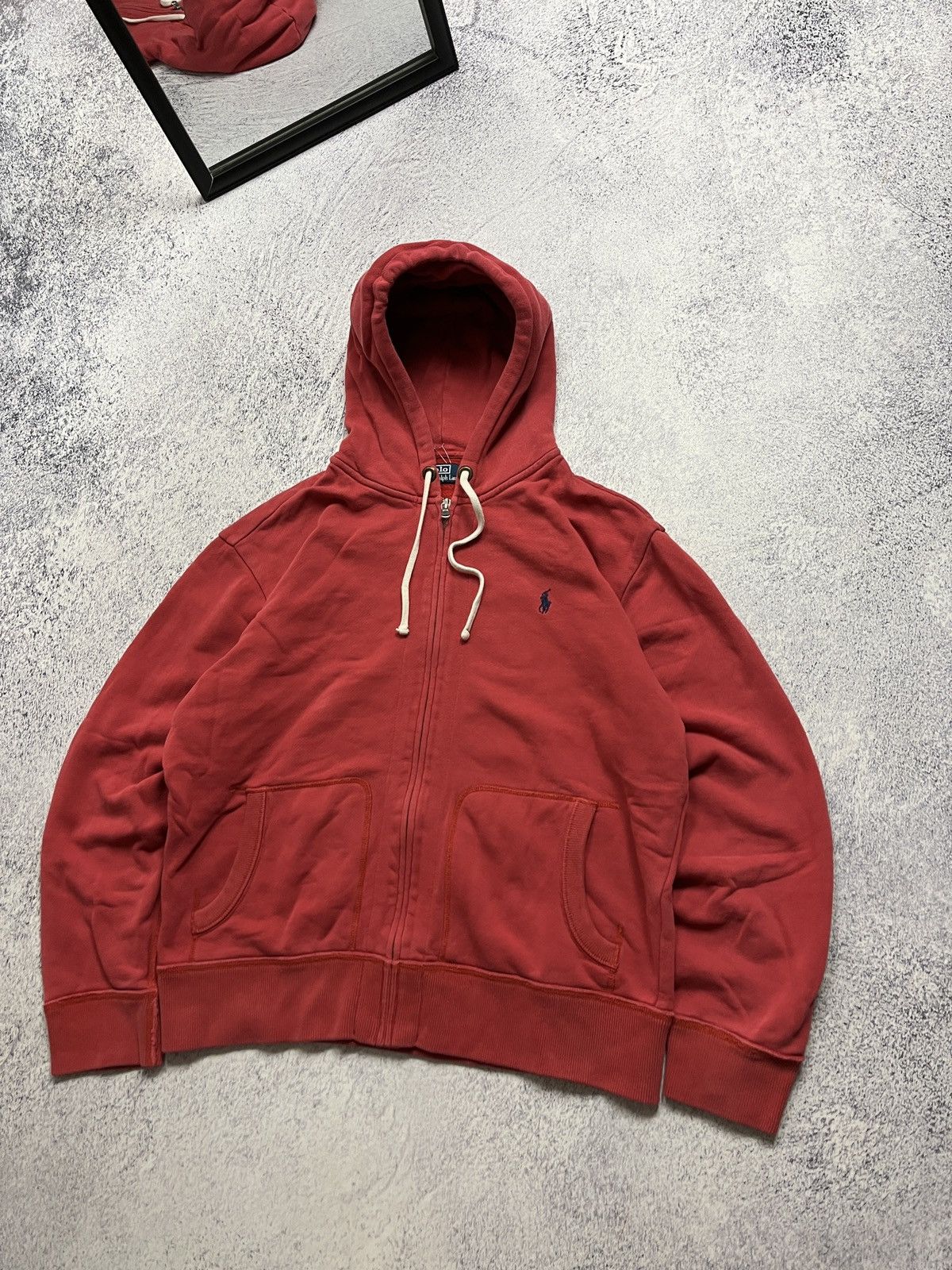 Polo Ralph Lauren × Vintage Vintage Polo Ralph Lauren Zip Up Hoodie Faded Red Y2k 90’s Size US XL / EU 56 / 4 - 3 Thumbnail