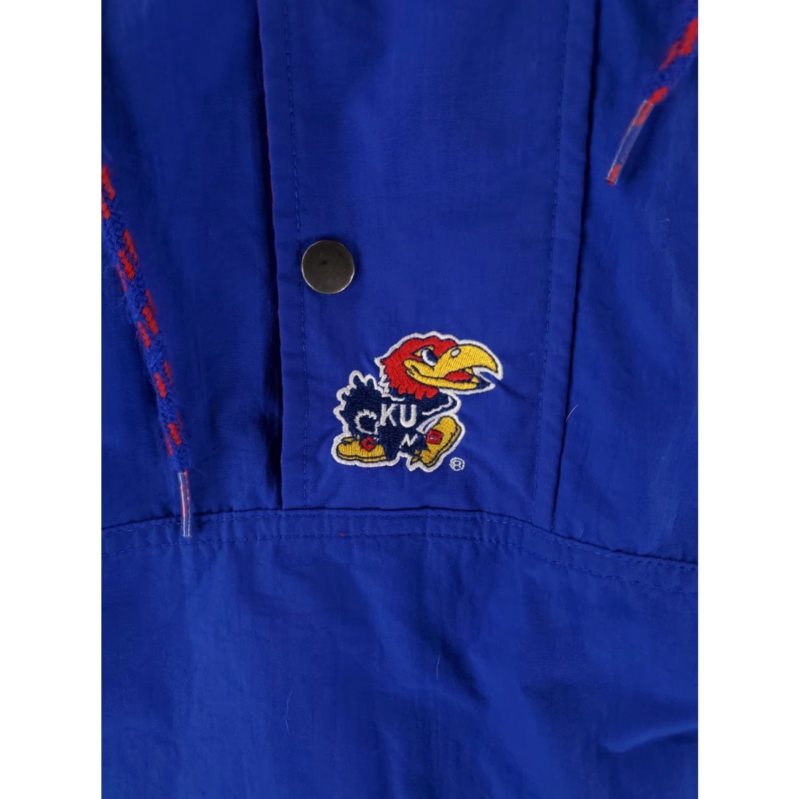 Vintage VINTAGE University of Kansas Jayhawks Jacket The Game VTG 90s Blue Hooded Mens L Size US L / EU 52-54 / 3 - 3 Thumbnail
