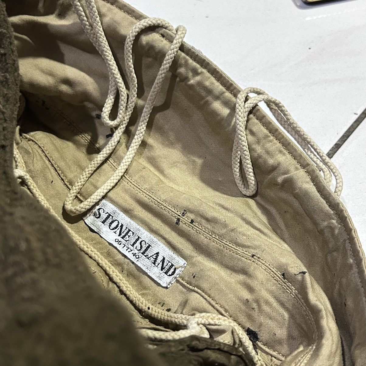 Massimo Osti × Stone Island × Vintage Destroyed worn Stone Island Raso Gommato vtg dutchrope liner Size US XXL / EU 58 / 5 - 11 Thumbnail