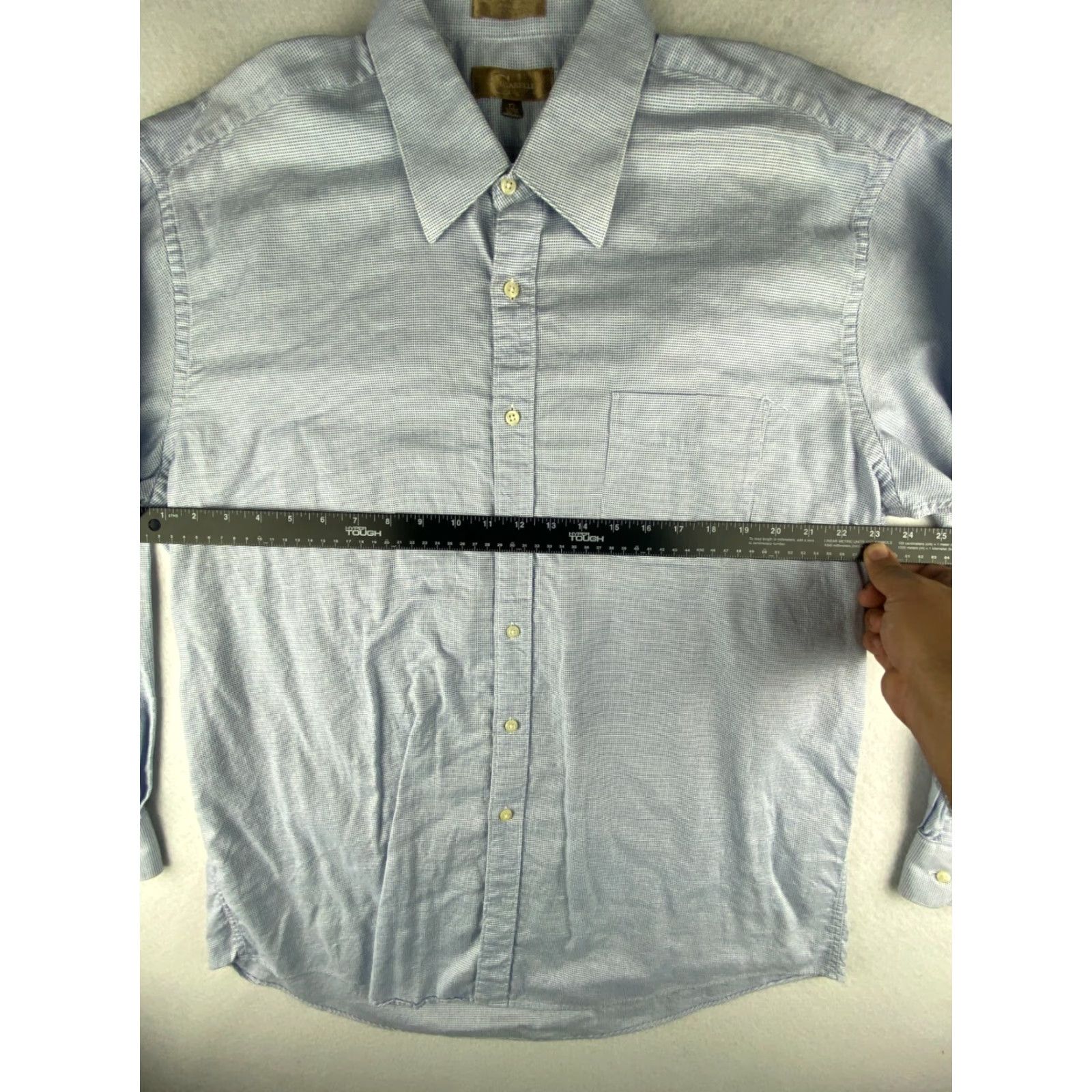 Schiaparelli Chiarelli Button Up Shirt Mens 17 34/35 Blue Long Sleeve Checkered Shirt Size US XL / EU 56 / 4 - 4 Thumbnail