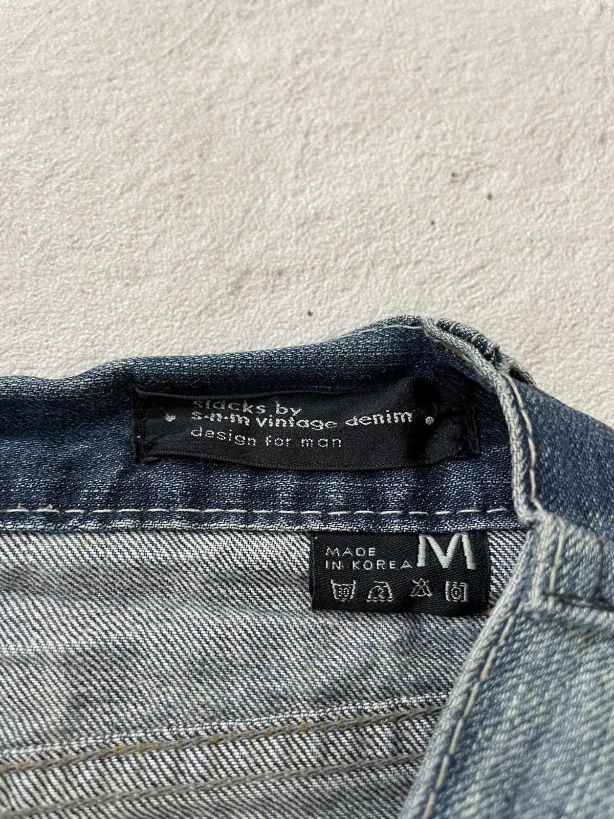 Japanese Brand 2000s Slack Rare Faded Denim Blue Jeans Stonewash Y2K Japan Size US 31 - 6 Thumbnail