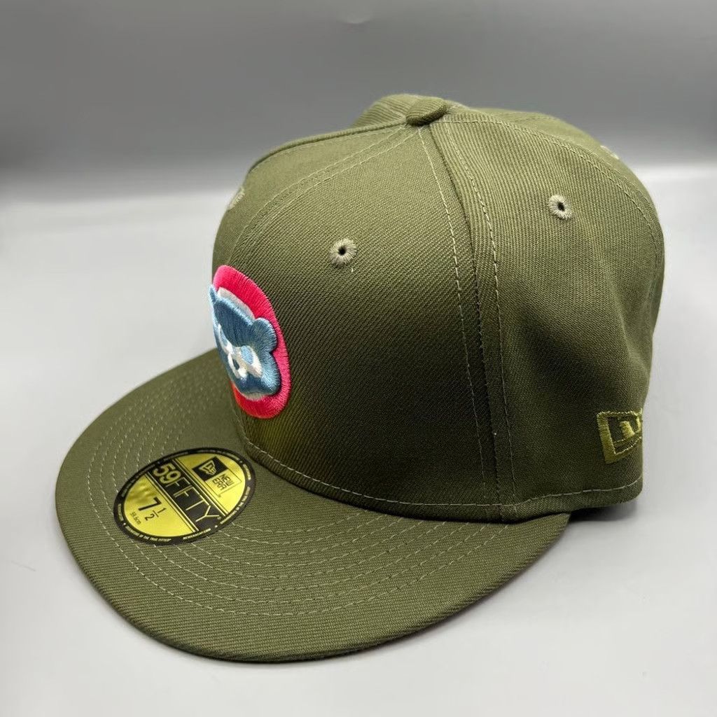 New Era Chicago Cubs Hat Men 7 1/2 Green 59Fifty New Era Fitted Cap Size ONE SIZE - 3 Thumbnail