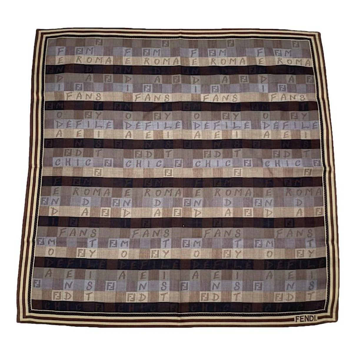 Fendi Purple Silk Scarf Size ONE SIZE - 1 Thumbnail