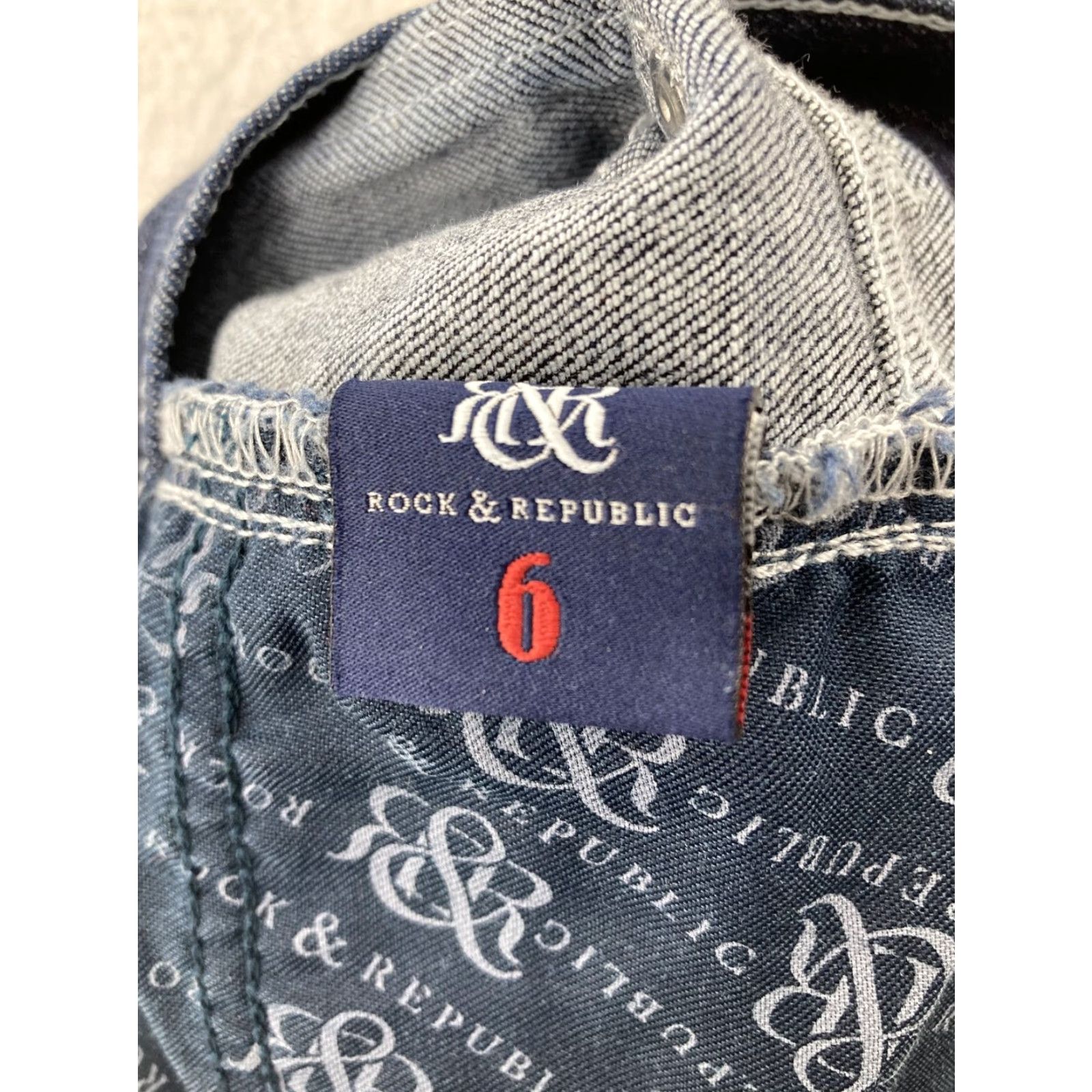 Vintage Womens Rock Republic Straight Leg Blue Low Rise Jeans Size 6 Size 28" / US 6 / IT 42 - 7 Thumbnail