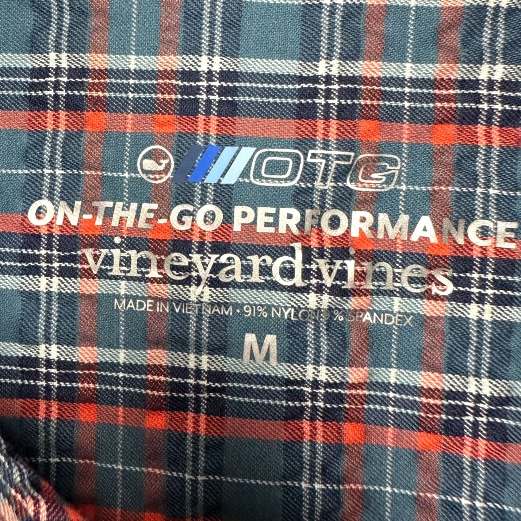 Vineyard Vines Vineyard Vines Men OTG Performance Shirt Medium Teal Orange Plaid Seersucker NEW Size US M / EU 48-50 / 2 - 4 Thumbnail