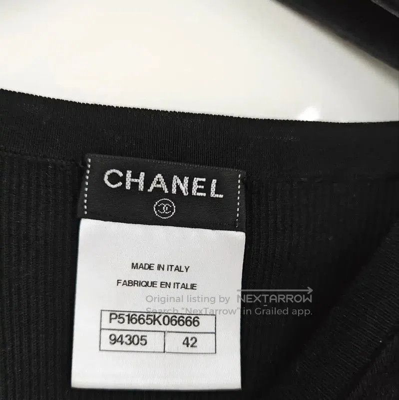 Chanel Chanel Black Wool Short Sleeve T-Shirt . Size M / US 6-8 / IT 42-44 - 3 Thumbnail