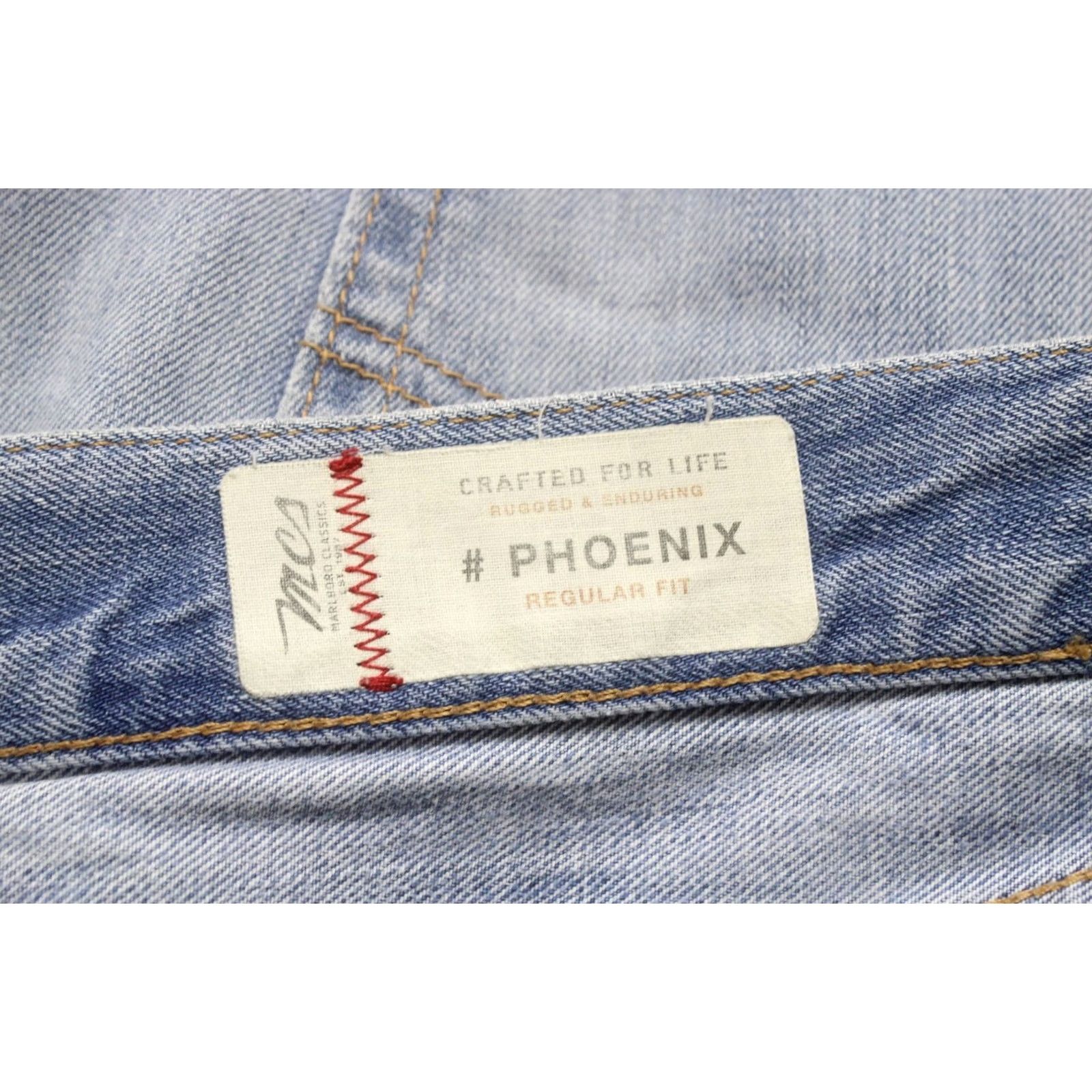 Denime MCS Phoenix Regular Fit Jeans Men's W31/L32 Whiskers Faded Denim Blue Size US 31 - 7 Thumbnail