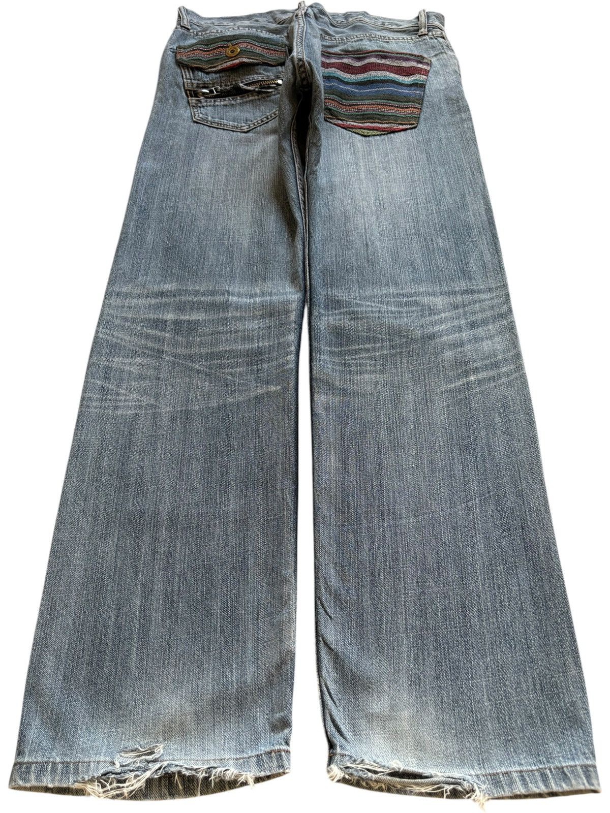Japanese Brand Vintage Japanese Brand Mud Wash Distress Rip Jeans Size US 32 / EU 48 - 2 Thumbnail