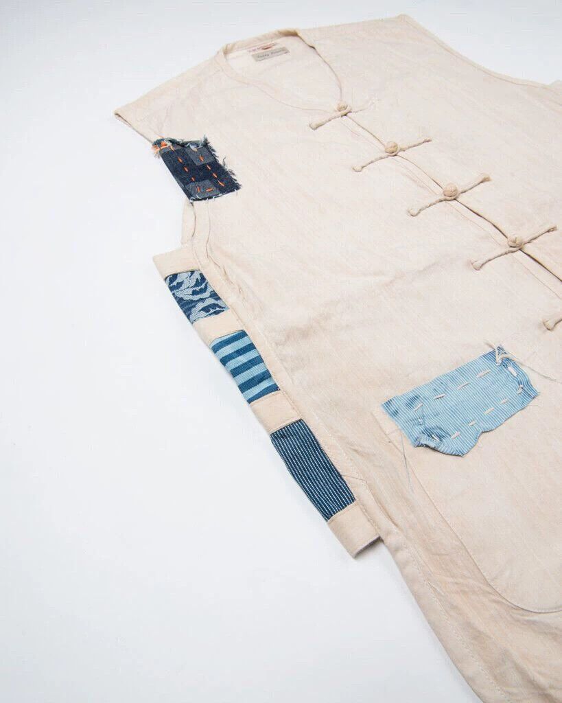 Dr. Collectors Dr.collectors Boro Hand Stitched Indigo & Tea Dyed Vest Size US S / EU 44-46 / 1 - 10 Thumbnail