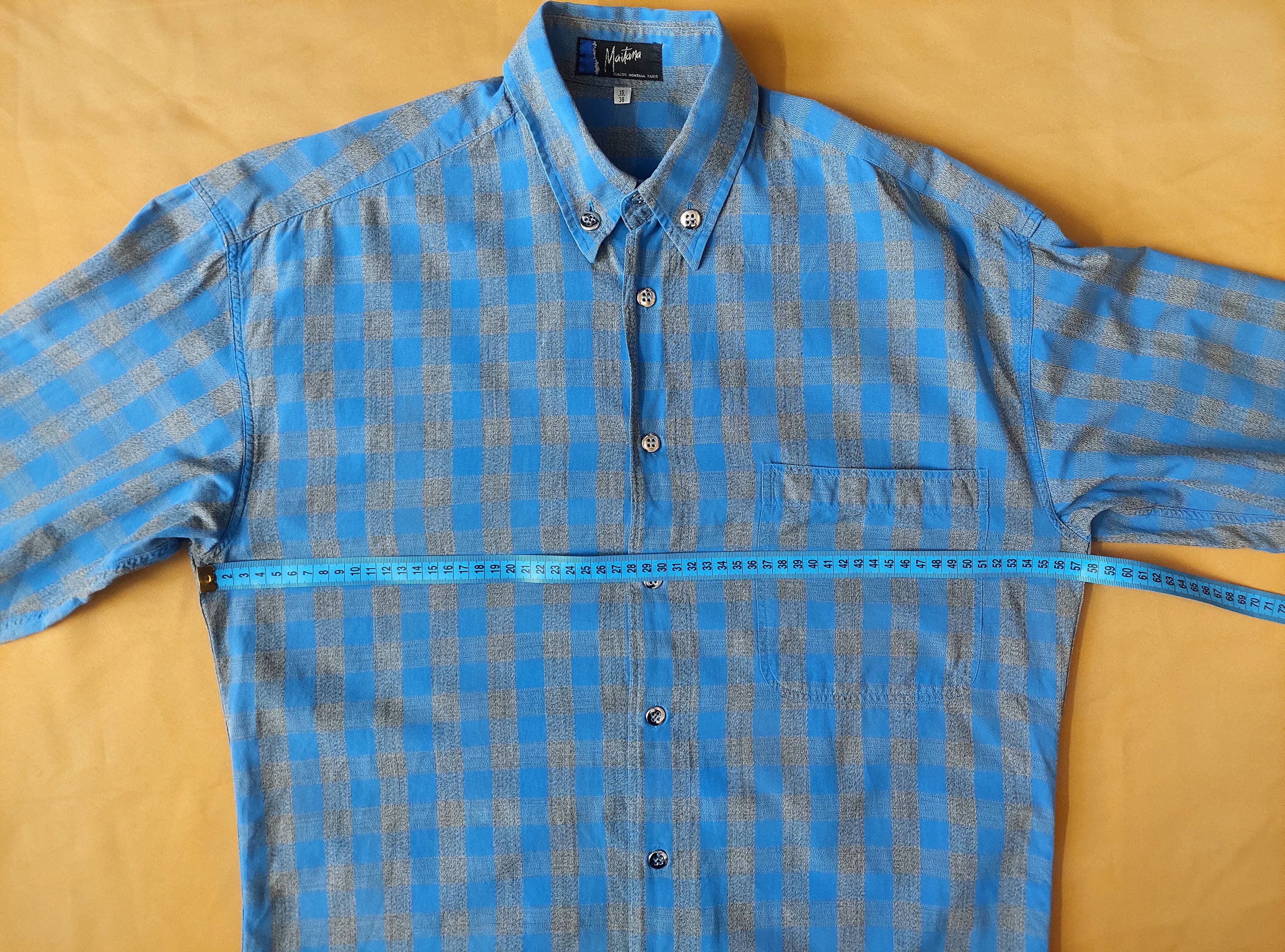 Claude Montana Claude Montana Paris Blue Check Shirt Vintage 80s Size US S / EU 44-46 / 1 - 13 Thumbnail
