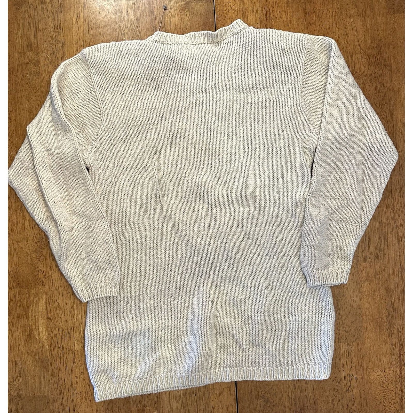 Vintage VINTAGE Chrysantheme Sweater M Floral Embroidered Women 90s Tan Knit Pullover Medium Size M / US 6-8 / IT 42-44 - 3 Thumbnail