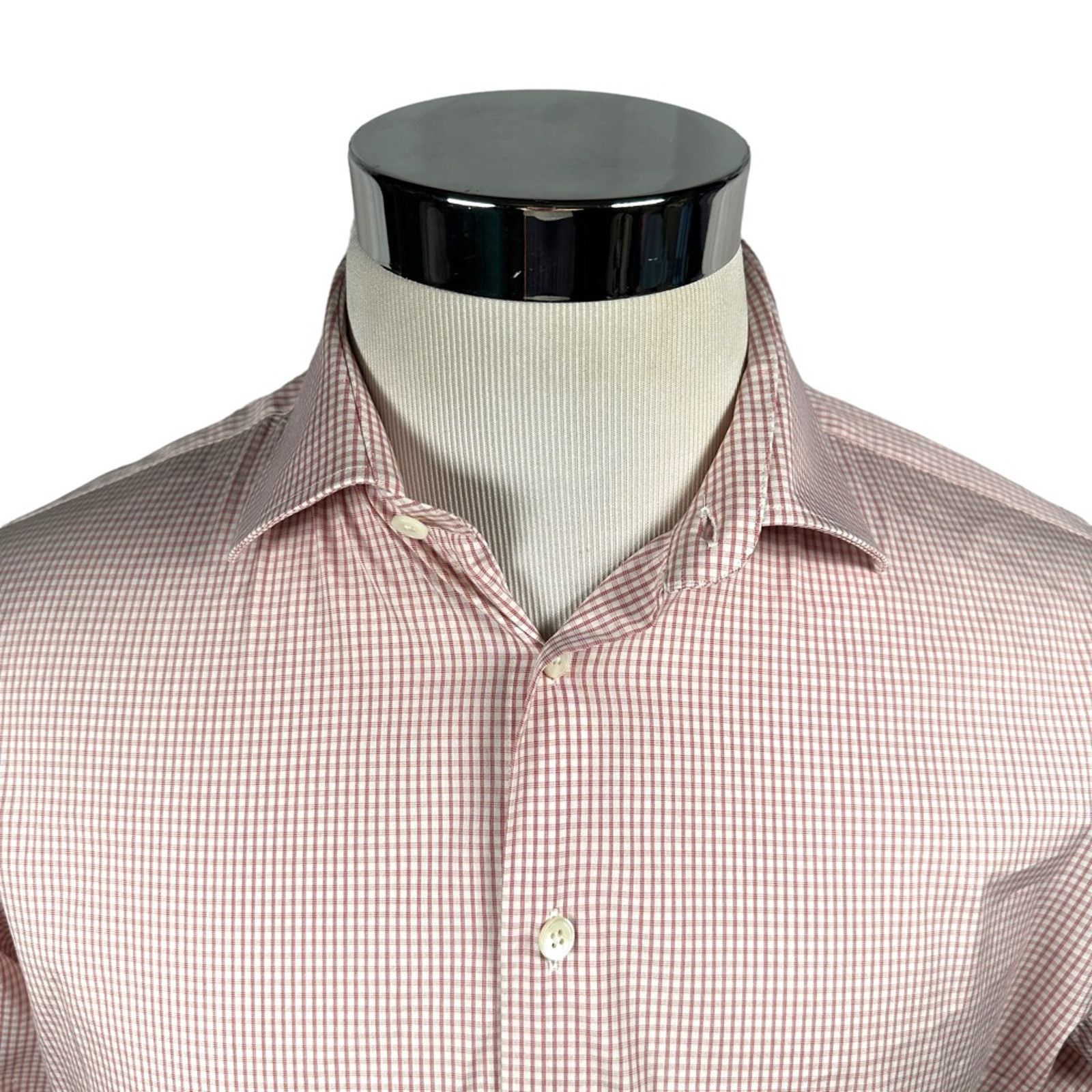 Pink Thomas Pink Button Up Shirt White Pink Windowpane 16 / 41 Size US L / EU 52-54 / 3 - 4 Thumbnail