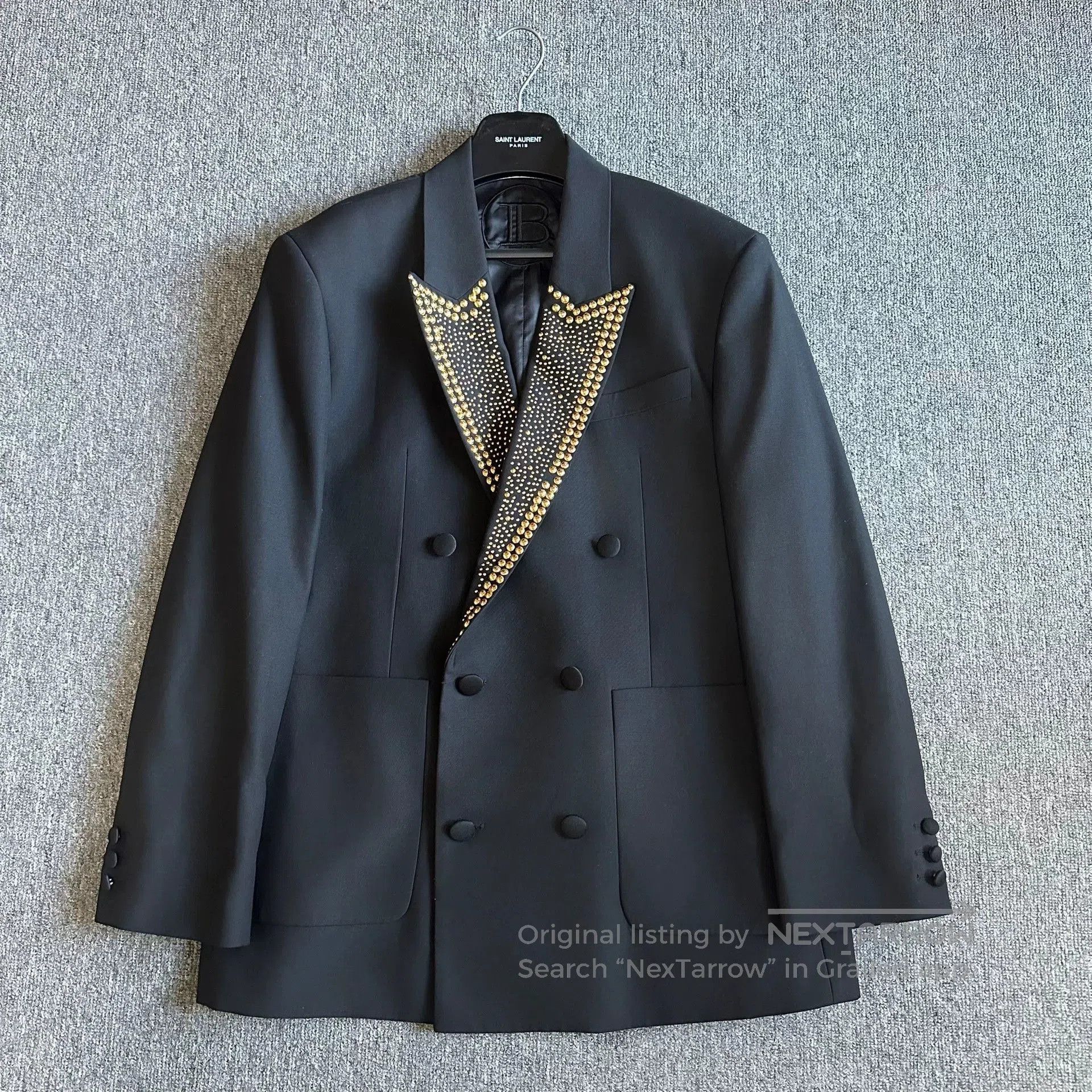 Balmain balmain gold studded lapel blazer jacket. Size US L / EU 52-54 / 3 - 1 Thumbnail