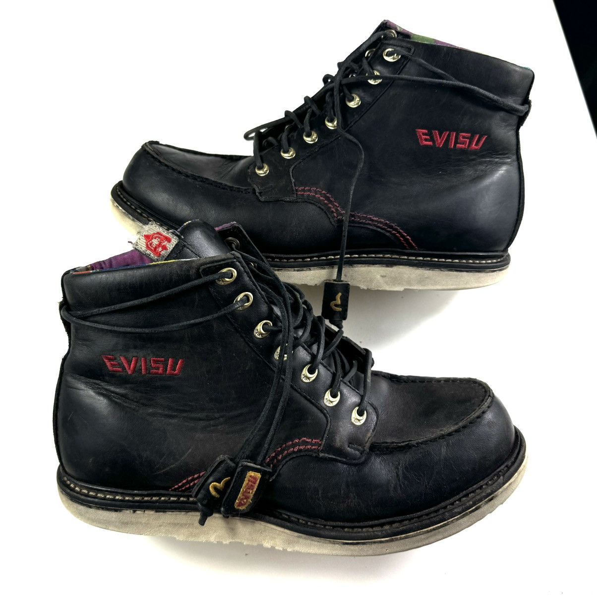 Evisu × Vintage RARE Vintage Evisu leather heritage boots shoes | Grailed, image size:1204x1204