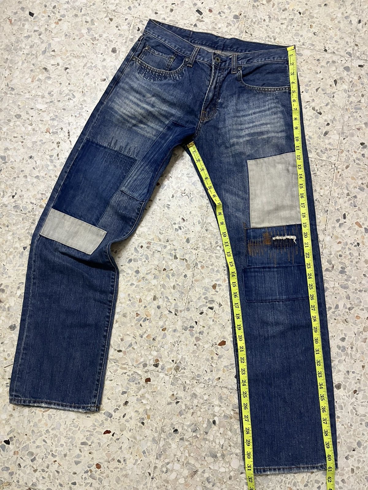 Japanese Brand Japanese brand distressed patchwork denim Size US 32 / EU 48 - 9 Thumbnail