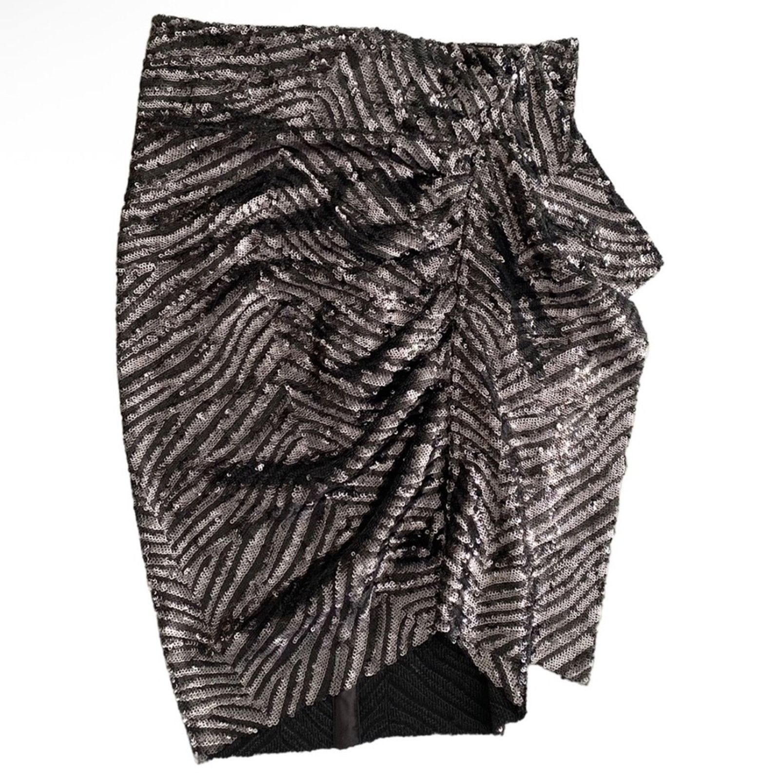 Iro BNWT IRO Shimmering Black/SilverMini Saria Skirt size 40 Size 27" / US 4 / IT 40 - 2 Thumbnail