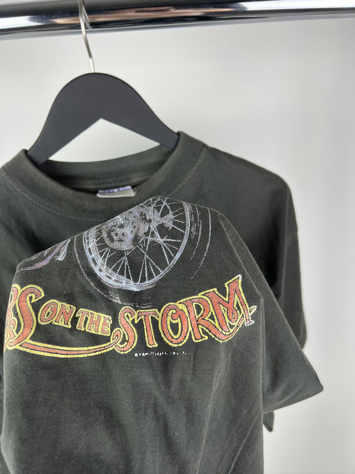 Band Tees The Doors Riders on the Storm 90s Faded Black Rare Tshirt Size US L / EU 52-54 / 3 - 3 Thumbnail