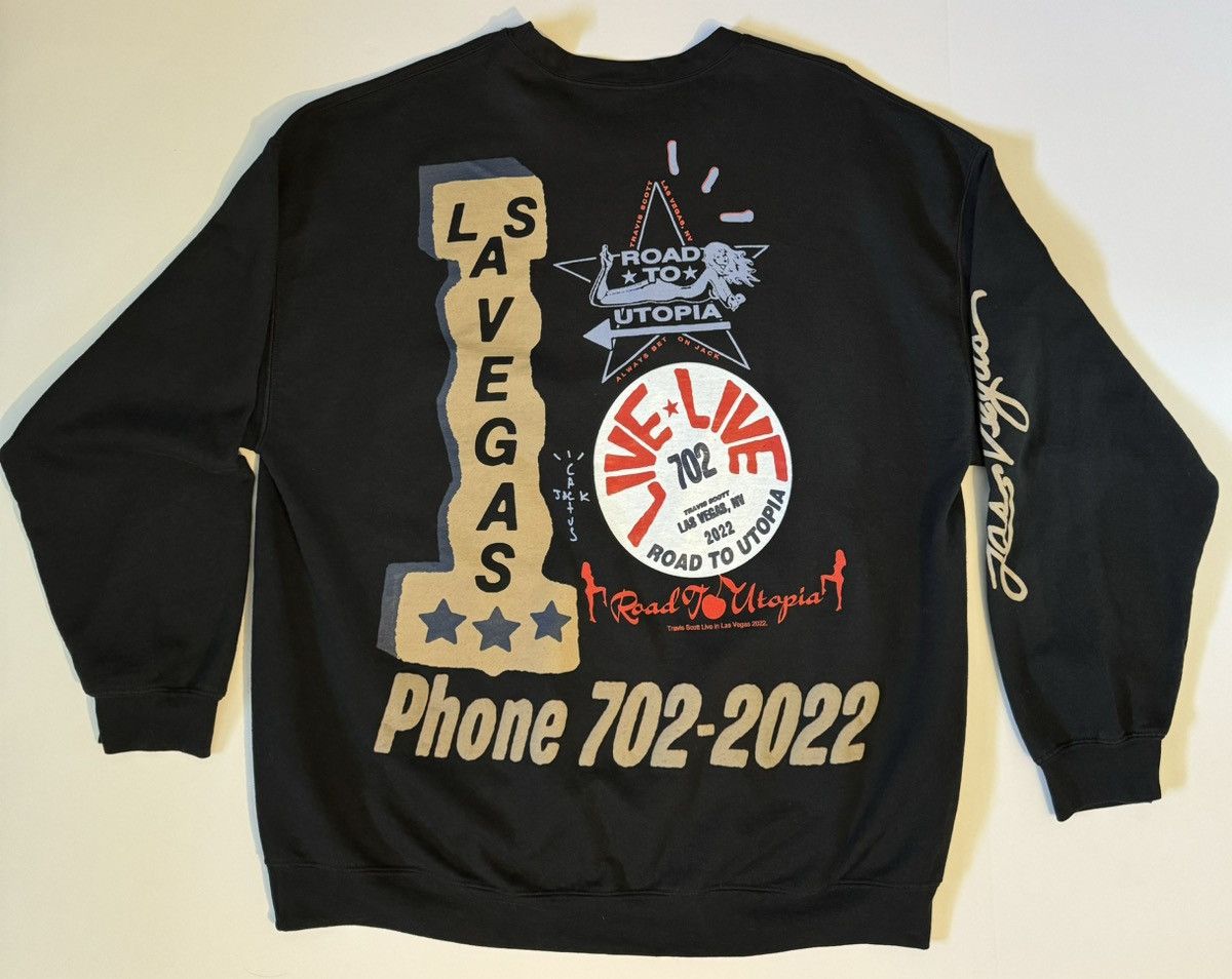 image of Travis Scott Road To Utopia Las Vegas Sweatshirt - Black, Men's (Size XL)