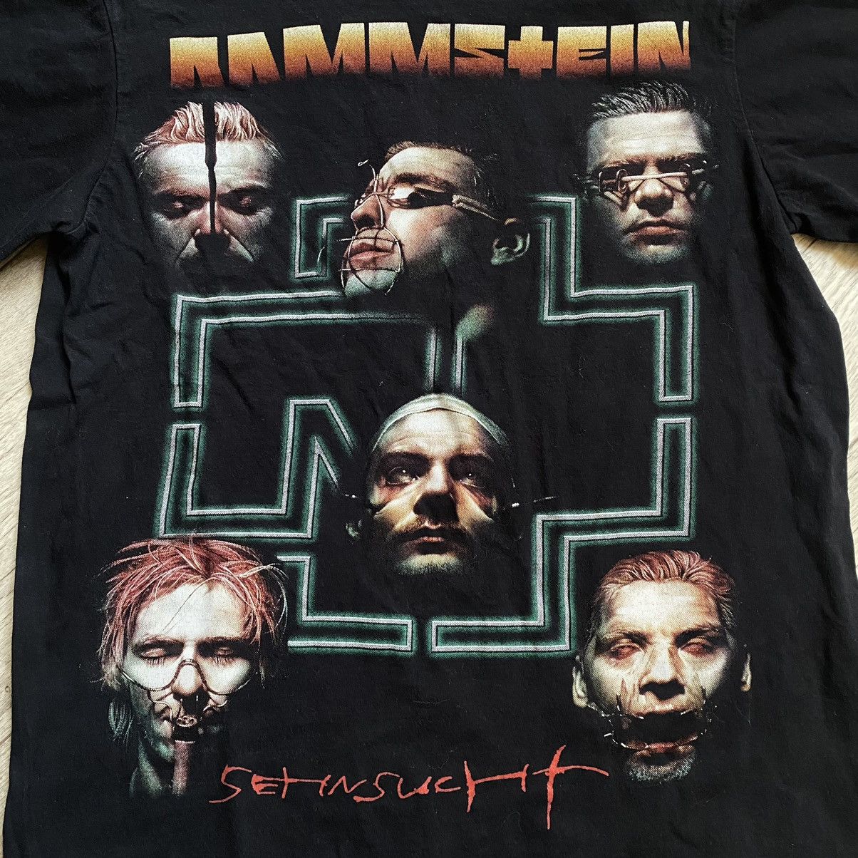 Band Tees VINTAGE RAMMSTEIN SEHNSUCHT FACES BIG PRINT T SHIRT Size US S / EU 44-46 / 1 - 3 Thumbnail