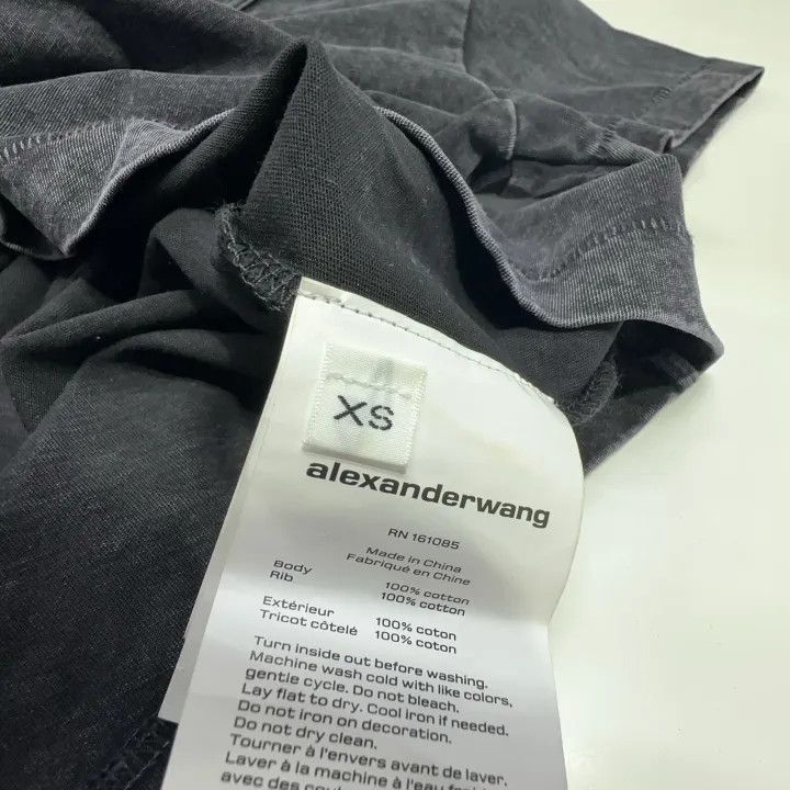 Alexander Wang Alexander Wang Black Gray Distressed Short Sleeve T-shirt - Size XS / US 0-2 / IT 36-38 - 4 Thumbnail