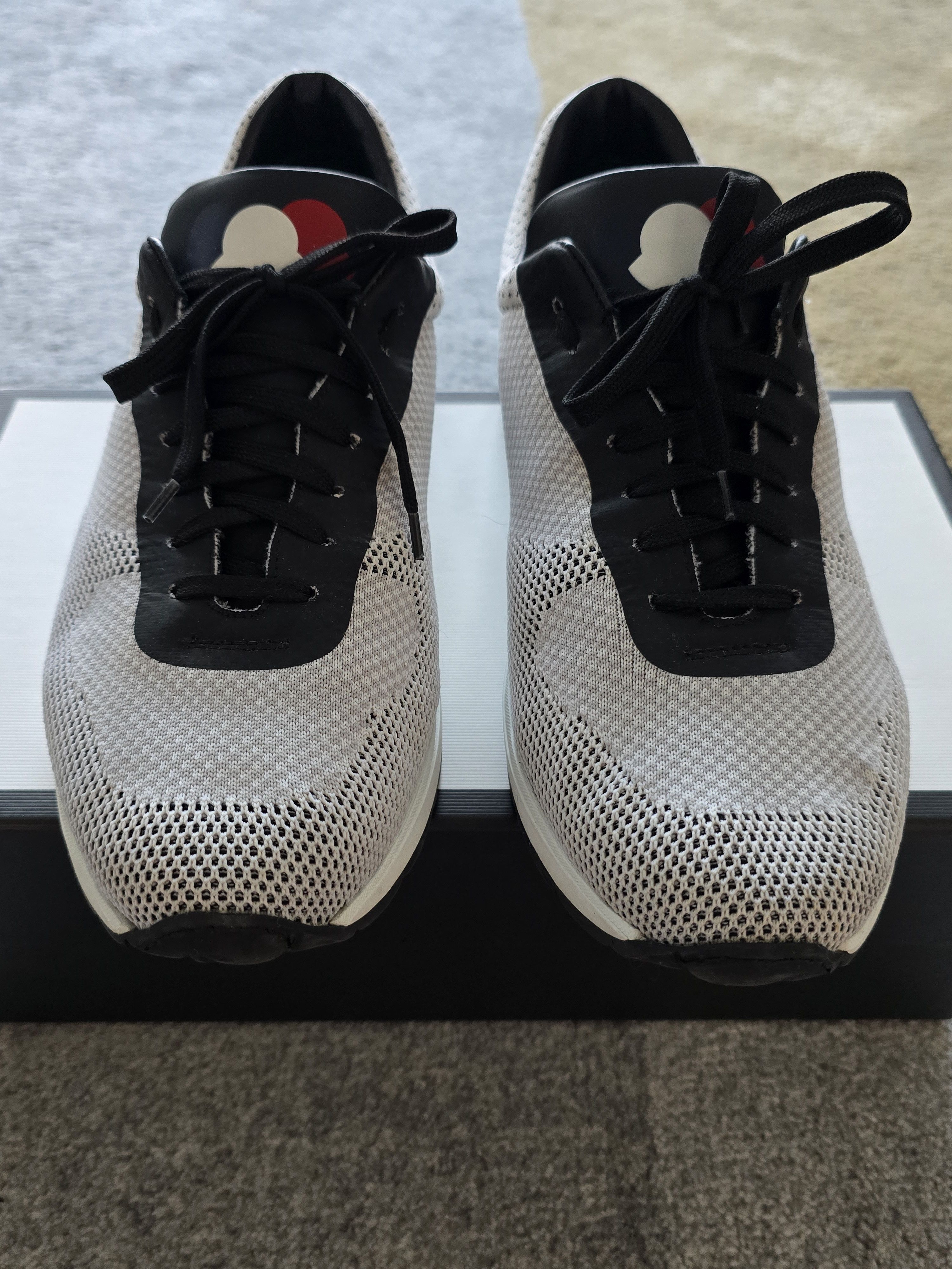 Moncler Moncler White Sneakers w Tricot 3 color Logo Size US 11 / EU 44 - 2 Thumbnail
