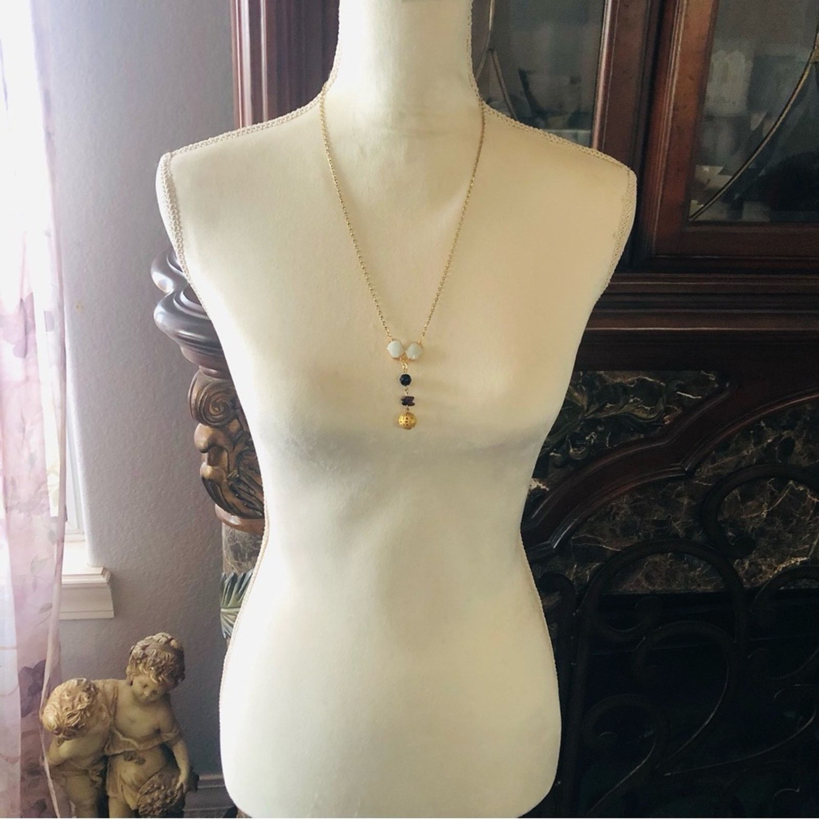 Handmade Handcrafted genuine stone dangle “y” necklace Size ONE SIZE - 4 Thumbnail