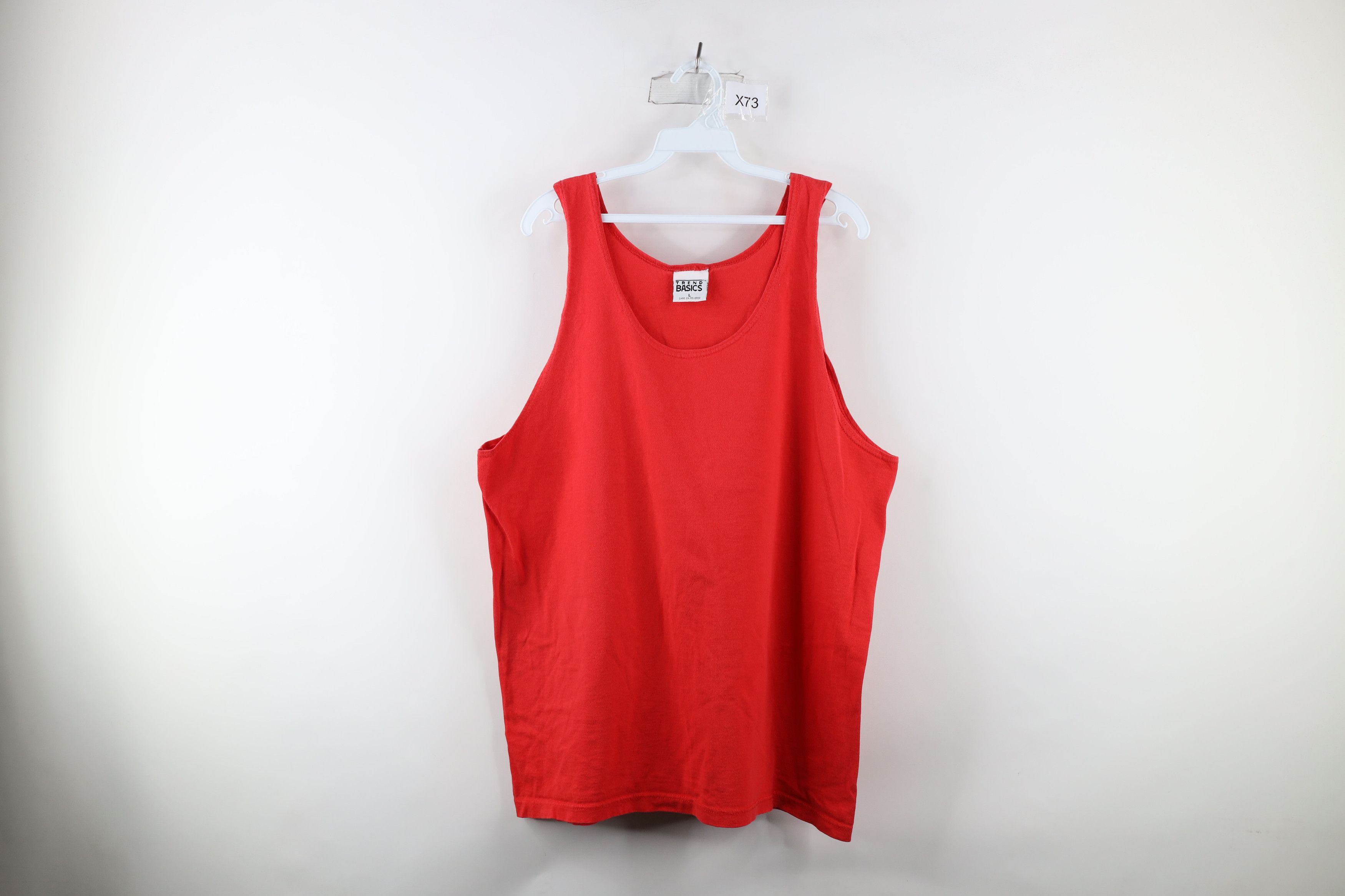 Vintage Vintage 90s Streetwear Tank Top T-Shirt Red Cotton USA Size US L / EU 52-54 / 3 - 1 Thumbnail