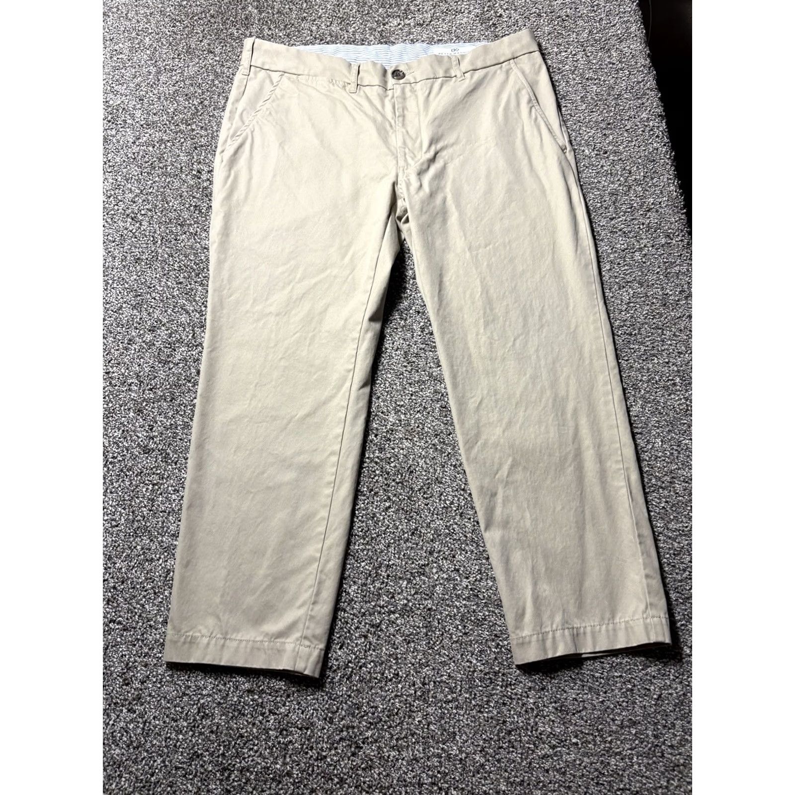 Vintage Peter Manning Pants Mens 36x26 Beige Khaki Chino Pants Classic Fit Casual Size US 36 / EU 52 - 2 Thumbnail