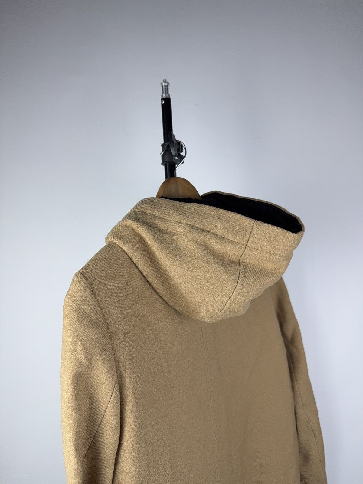 Sandro Luxury Sandro Paris Wool Hooded Coat Beige Asym Zip 38 S-M Size S / US 4 / IT 40 - 9 Thumbnail