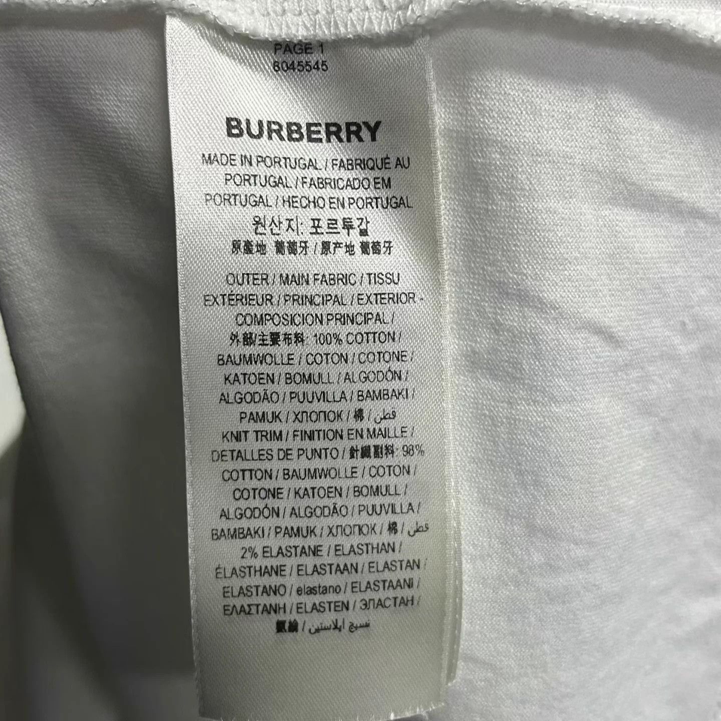 Burberry Burberry White Logo Print Crewneck Short-Sleeve T-shirt L Size US L / EU 52-54 / 3 - 4 Thumbnail