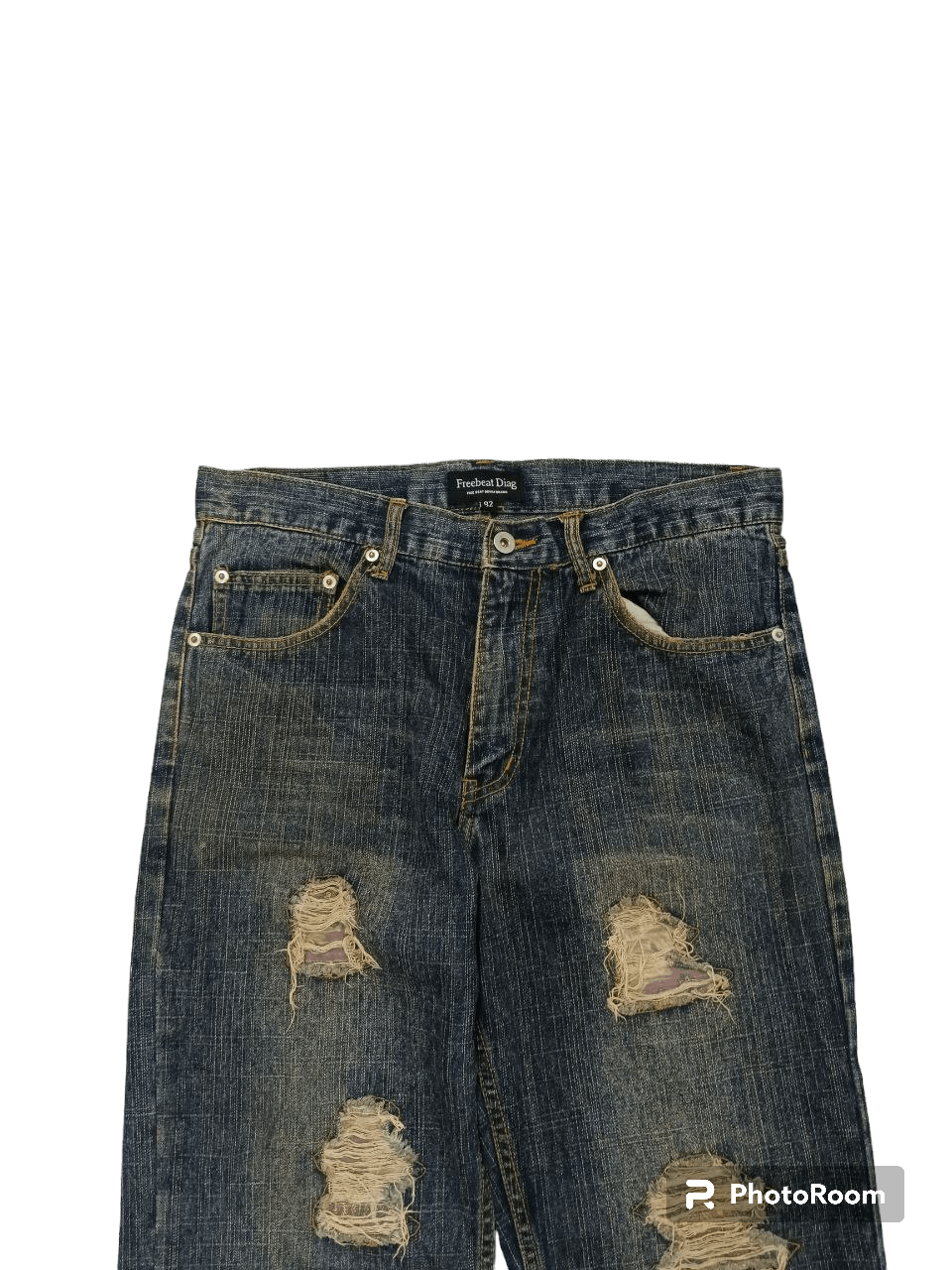 Japanese Brand FLARE SICK RIPED PACTHWORK FREEBEAT DIAG Size US 32 / EU 48 - 4 Thumbnail