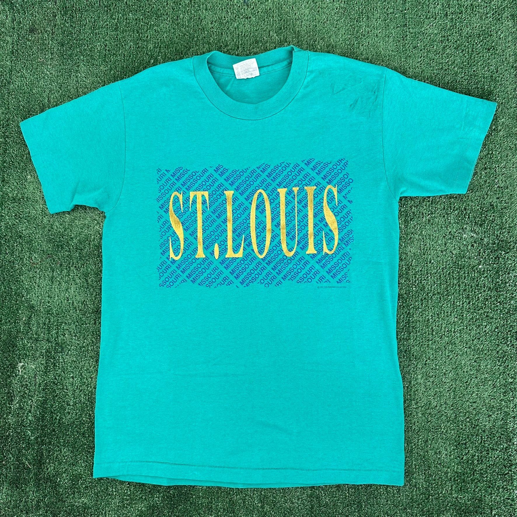 Hanes Vintage 90s St. Louis Missouri T-Shirt Gold Foil Tourist Tee Size US M / EU 48-50 / 2 - 1 Thumbnail