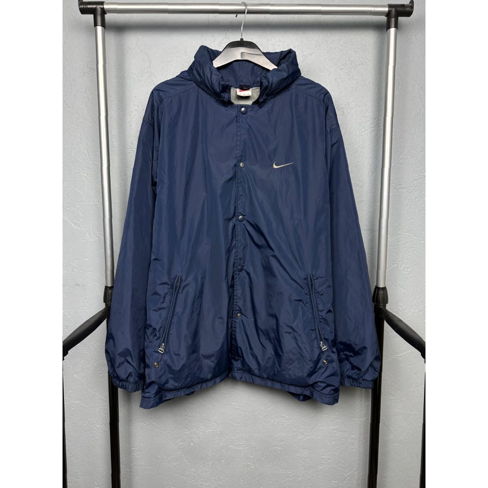 Nike Nike 90s Vintage Mens Nylon Jacket L Blue Logo Windbreaker Jacket Mens 90s Vintage Nike Jacket Size US L / EU 52-54 / 3 - 6 Thumbnail