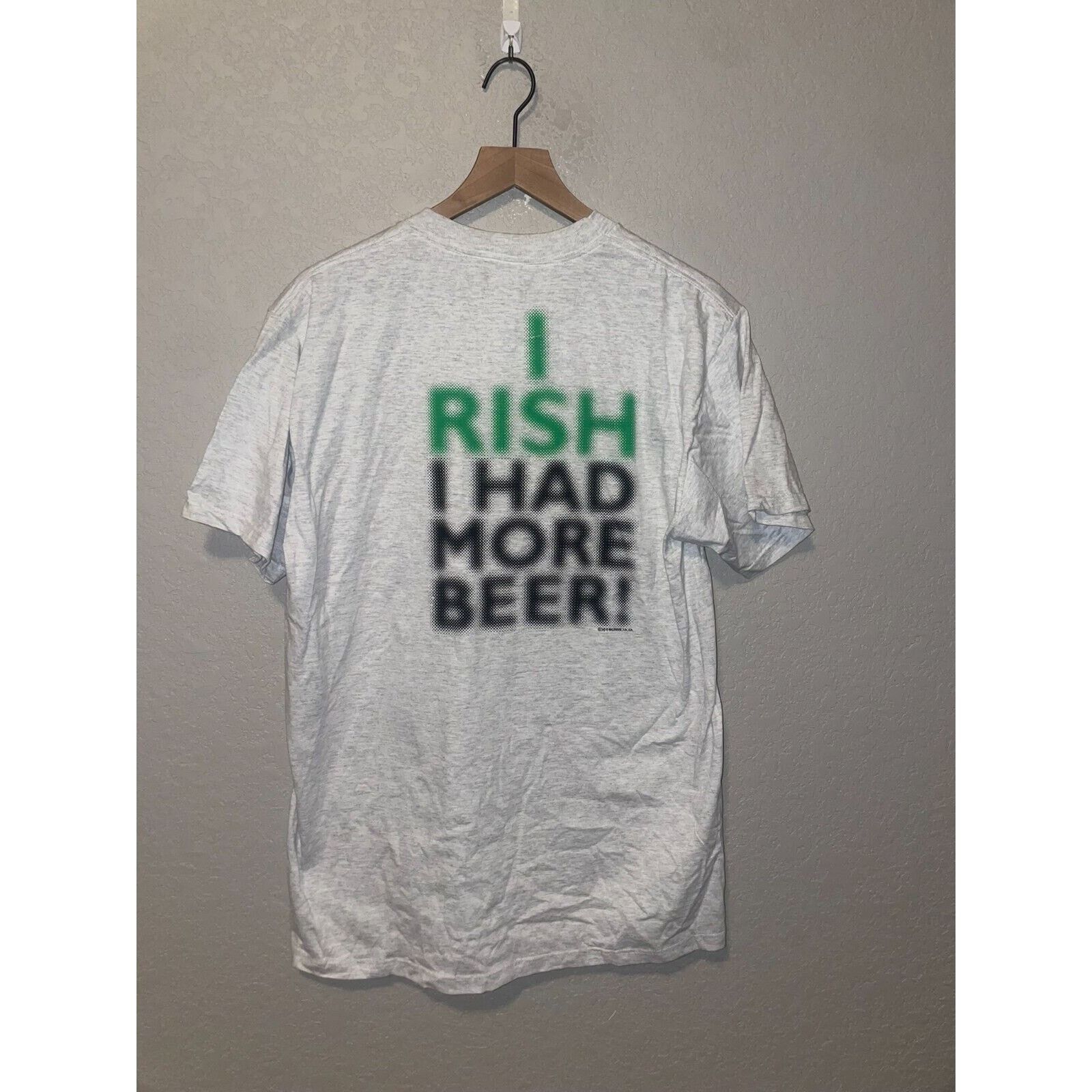 Jerzees Vintage Irish Beer Shirt More Football Gray Tee VTG 90s L Size US L / EU 52-54 / 3 - 1 Thumbnail