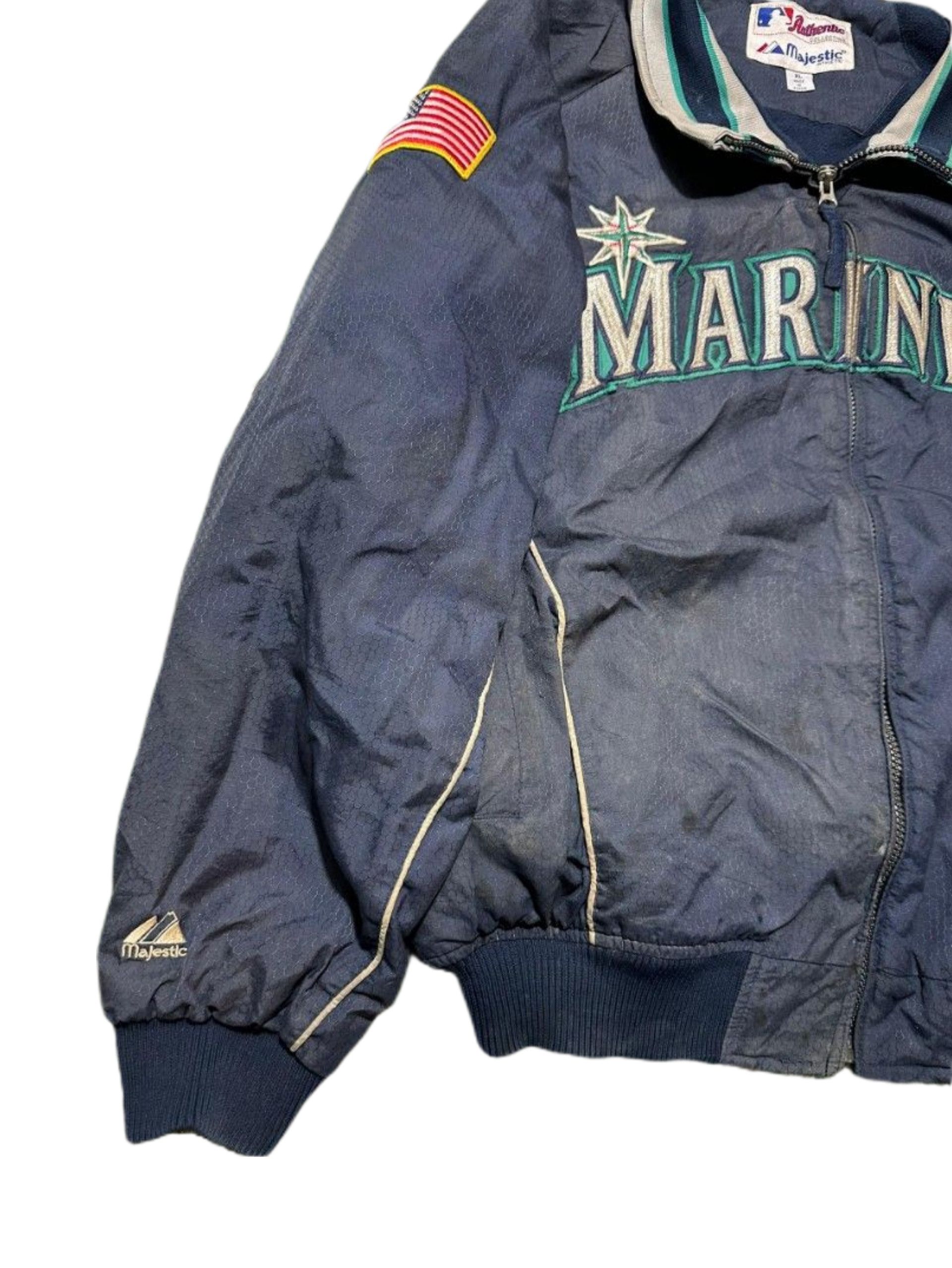 MLB RARE VINTAGE 90s Majestic Seattle Mariners Jacket Size US XL / EU 56 / 4 - 3 Thumbnail