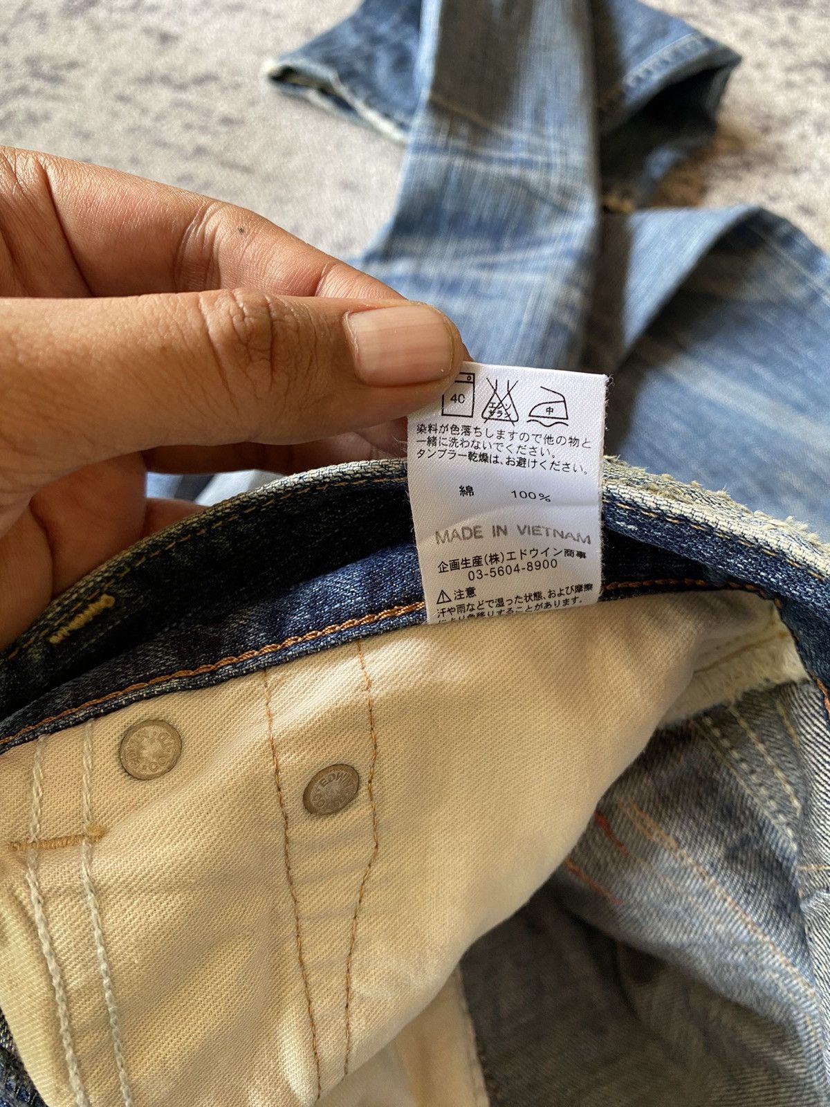 Edwin Y2k Edwin 503 blue trip distressed bootcut jeans Size US 32 / EU 48 - 8 Thumbnail
