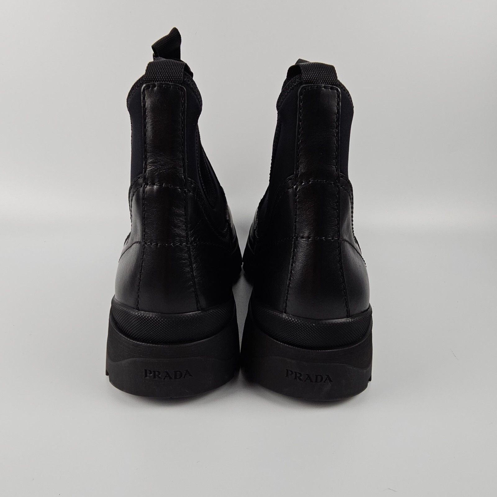 Prada PRADA Black Leather Stretch Chelsea Boots New/Authentic Size US 10 / EU 43 - 6 Thumbnail