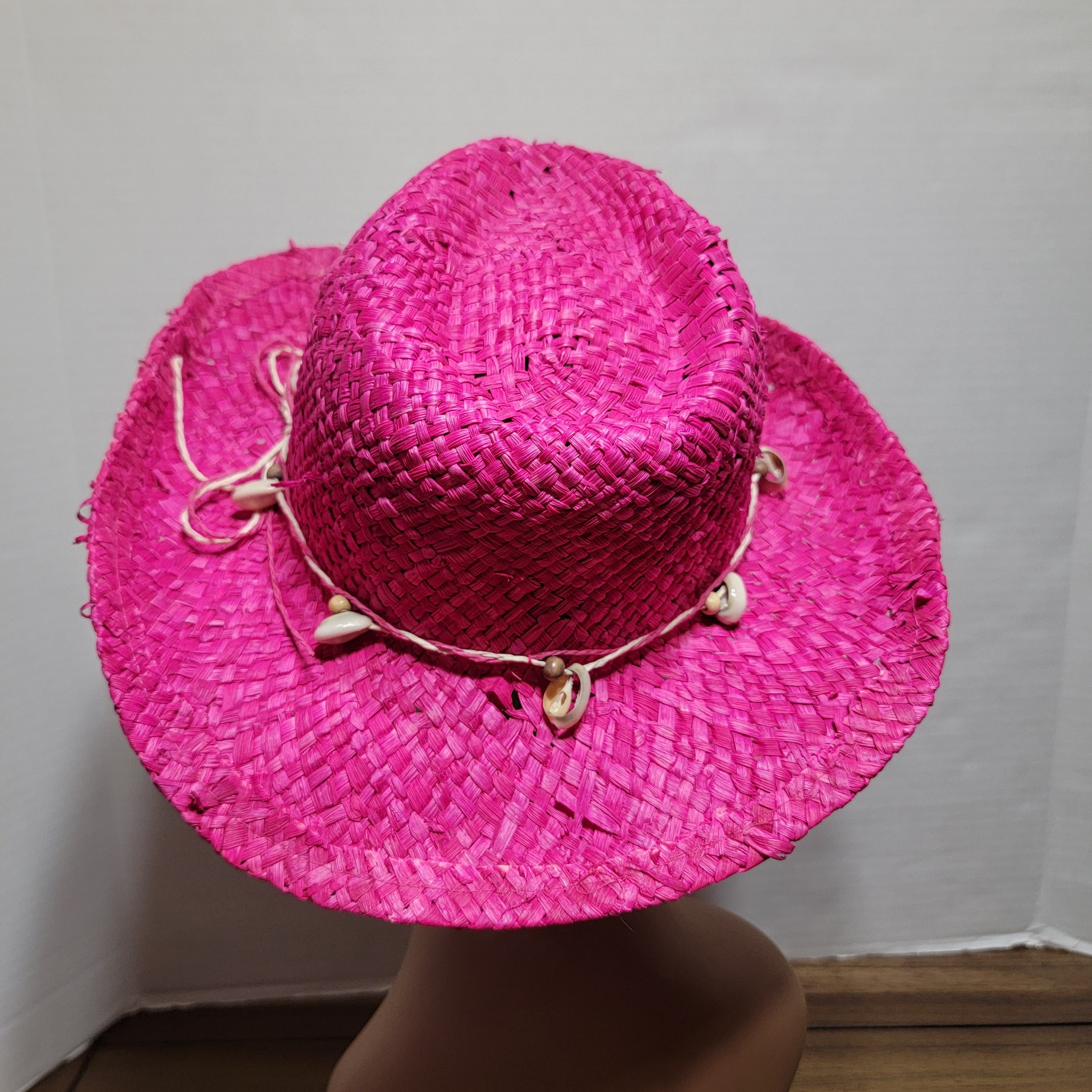 Panama Jack Panama Jack Hot Pink Straw Hat w/ Shells - One Size Size ONE SIZE - 3 Thumbnail