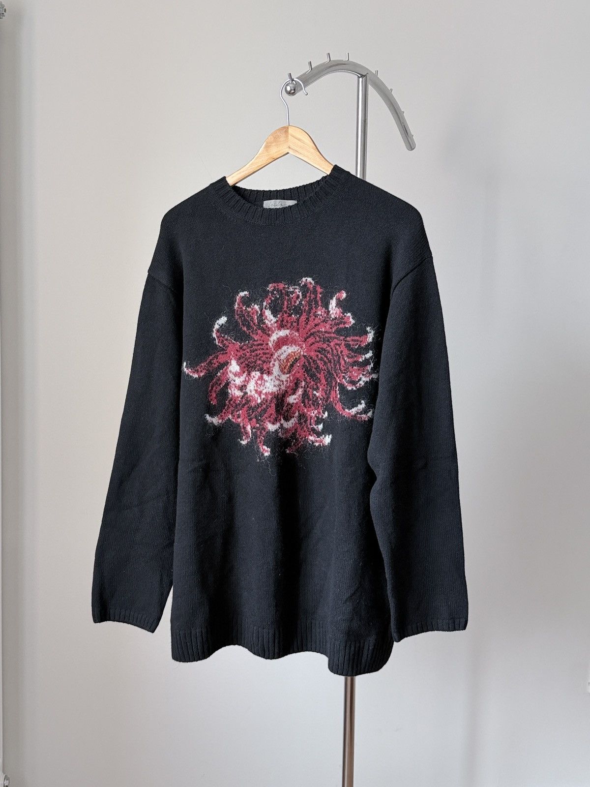 Yohji Yamamoto yohji yamamoto flower intarsia knit | Grailed