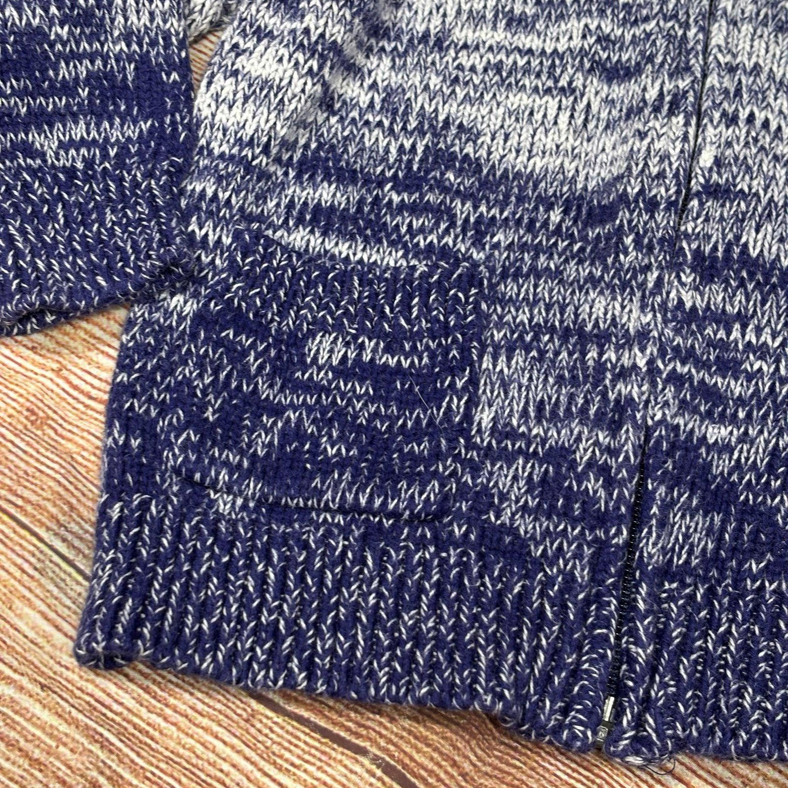 Old Navy Old Navy Blue & White Zip-Up Cardigan Sweater 18-24 mos Size US XXS / EU 40 - 3 Thumbnail