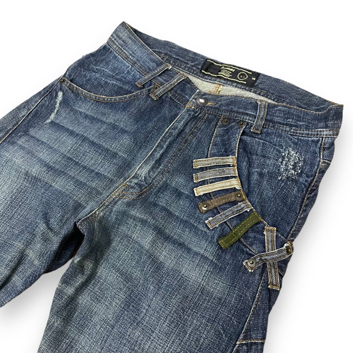 Le Grande Bleu (L.G.B.) 🇯🇵 BREATHMINT BRTHBREATH NATIVE DOUBLE WAIST DENIIM PANTS Size US 29 - 4 Thumbnail